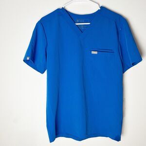 FIGS- Leon Three-Pocket Scrub Top Royal Blue Medical Nurse Doctor Small NWOT